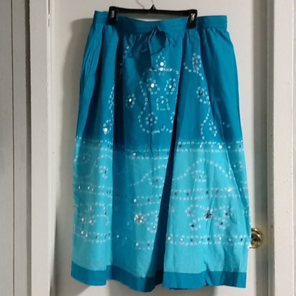 Women's Original Anthony's Torquiose Lined Skirt. Size 3x